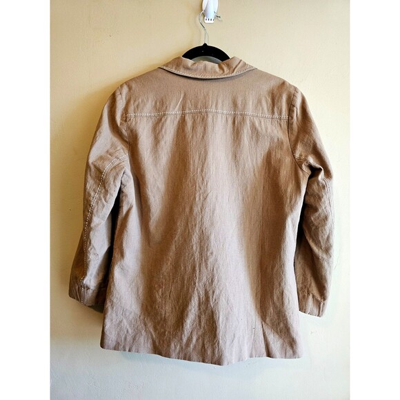 Vintage Harve Bernard Blaser, neutral, lined, linen blend, size 10 - Picture 3 of 4